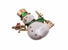 GOLDFINGER WHITE SNOWMAN BROOCH thumbnail