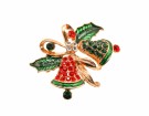 GOLDFINGER CHRISTMAS STONE JINGLE BELLS BROOCH thumbnail